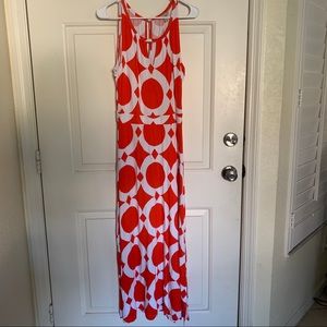 Banana Republic Orange White sleeveless dress